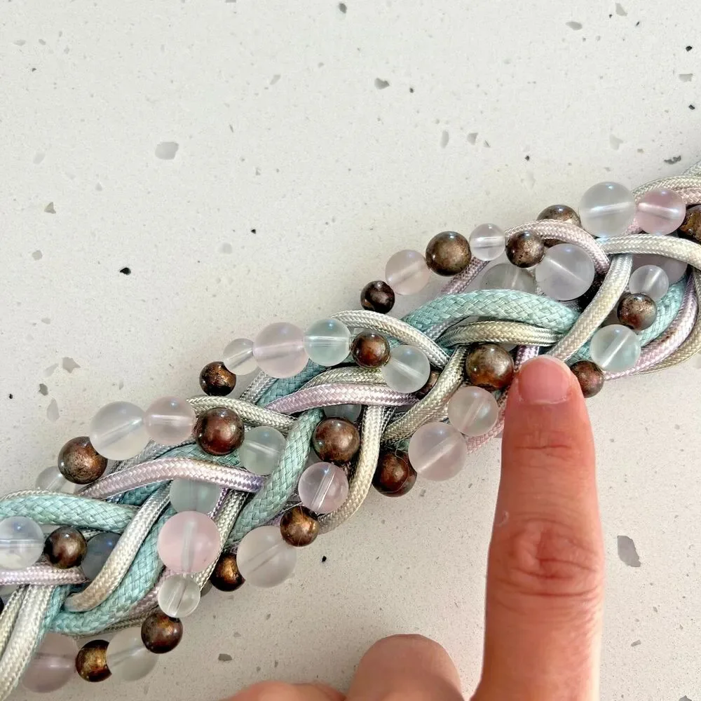 Vintage CAROLYN TANNER‎ DESIGNS 1980 Statement Belt Braided beaded Adjustable
